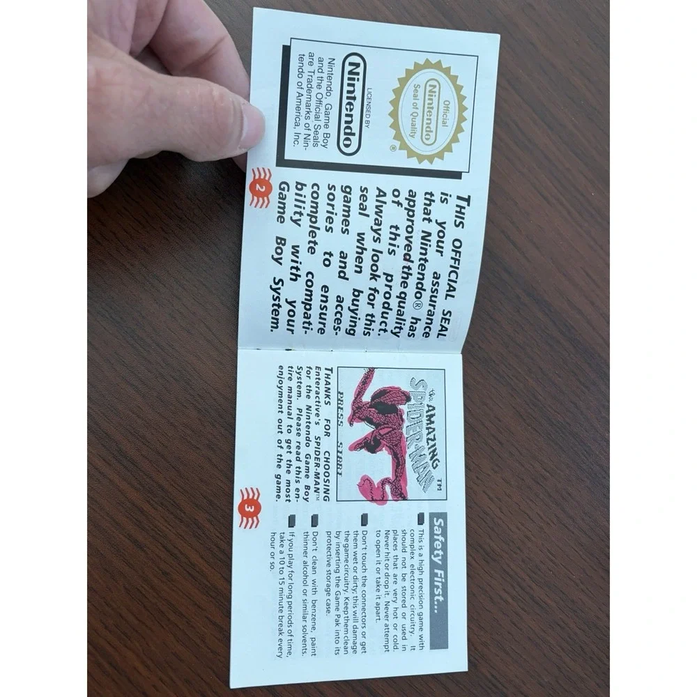 the Amazing Spider-Man Instruction Booklet Manual Nintendo Gameboy GB